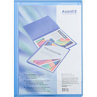 Папка пласт.з  20файлами"Axent"  проз. синя 1020-22
