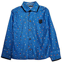 Дитяча синя сорочка для хлопчика 86-92 см Blueland