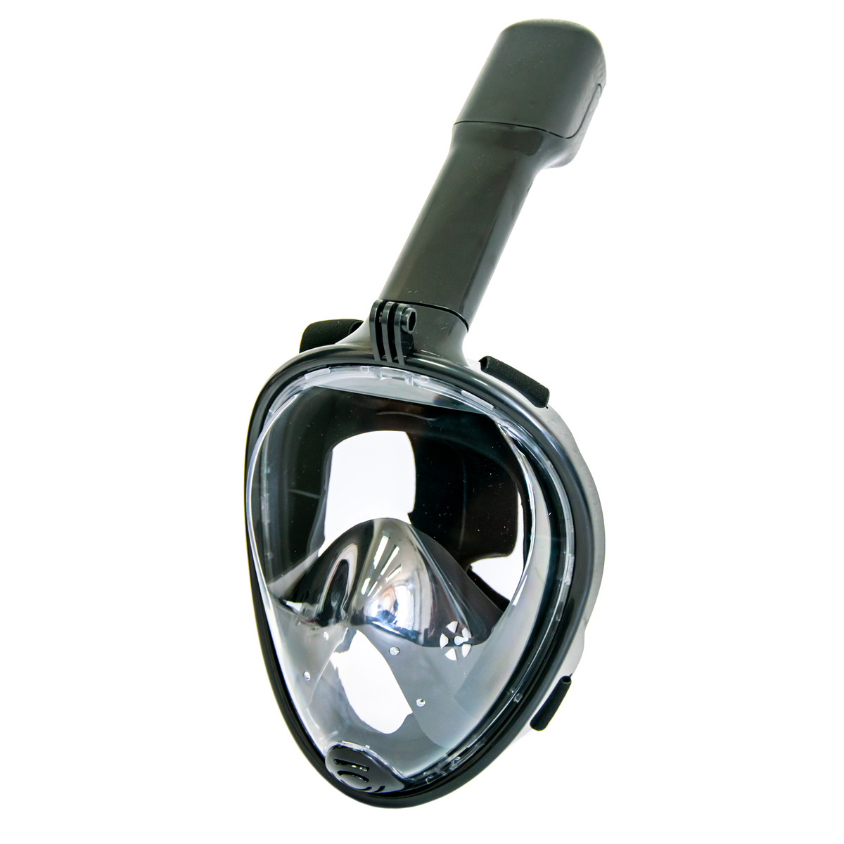 Подводная маска на все лицо L/XL "Free Breath - 01HD3" Черная, маска для снорклинга полнолицевая с трубкой (GK - фото 2 - id-p1893424107