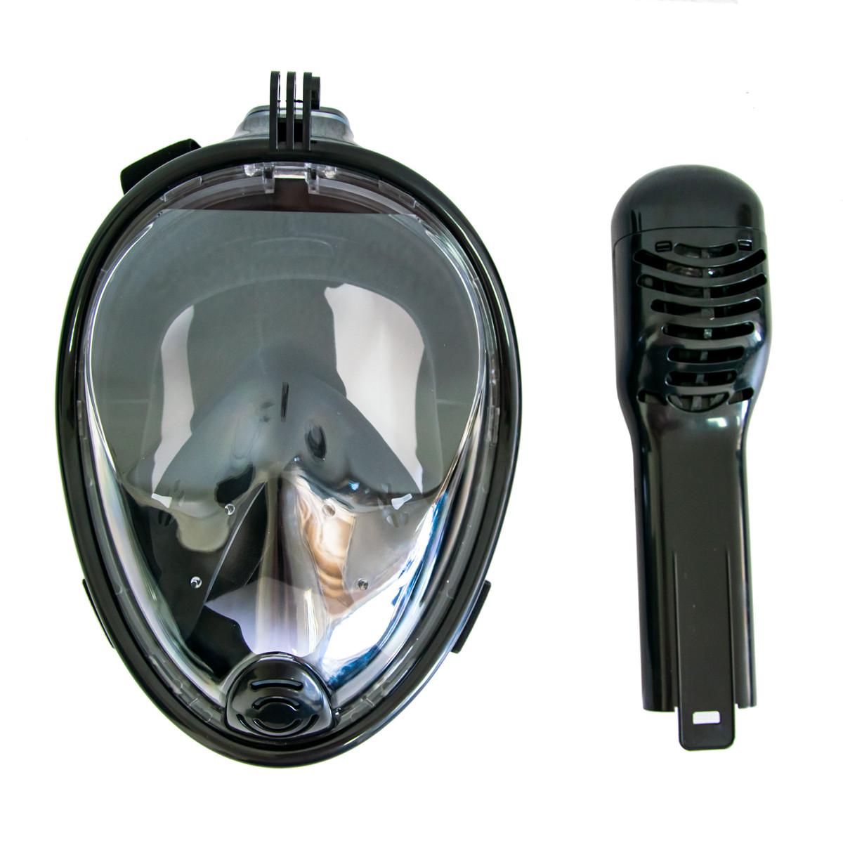 Подводная маска на все лицо L/XL "Free Breath - 01HD3" Черная, маска для снорклинга полнолицевая с трубкой (GK - фото 4 - id-p1893424107