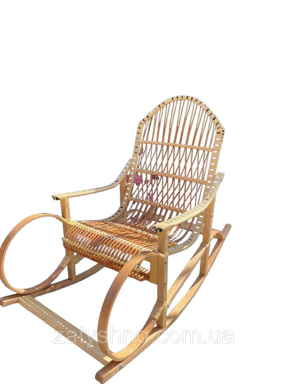 Плетеное кресло-качалка из лозы | кресло-качалка для отдыха садовая для дачи - фото 2 - id-p260415288