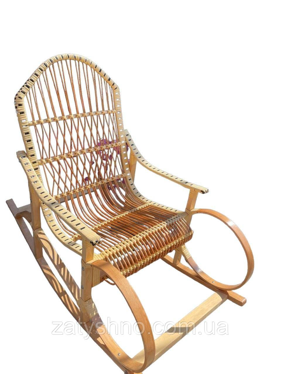 Плетеное кресло-качалка из лозы | кресло-качалка для отдыха садовая для дачи - фото 4 - id-p260415288
