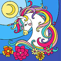 Картина по номерам SANTI "Магичный Единорог", 25*25 см неоновые краски 954601