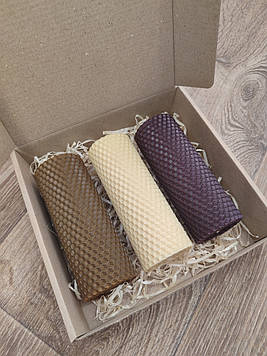 Набір декоративних свічок із кольорової вощини №3, 3шт./набір