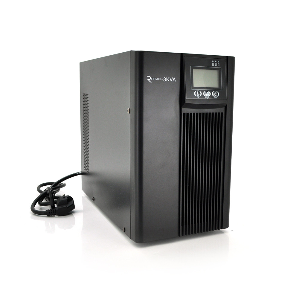 Інвертор з правильною синусоїдою Ritar PT-3KL-LCD, 3000VA (2700Вт), 96В, Струм макс. 5A, під зовнішній АКБ