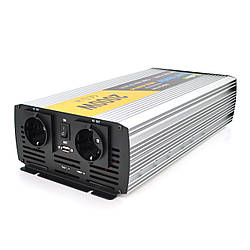 Інвертор напруги Solinved Sol-Yb24-2000M, 24V/220V, 2000W з апроксимованою синусоїдою, 2Shuko, USB, клемні