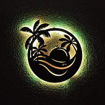 Панно декоративне картина на стіну Морський пейзаж LED 16 кольорів пульт 410х450 acr-p000056, фото 5