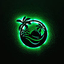 Панно декоративне картина на стіну Морський пейзаж LED 16 кольорів пульт 410х450 acr-p000056, фото 3