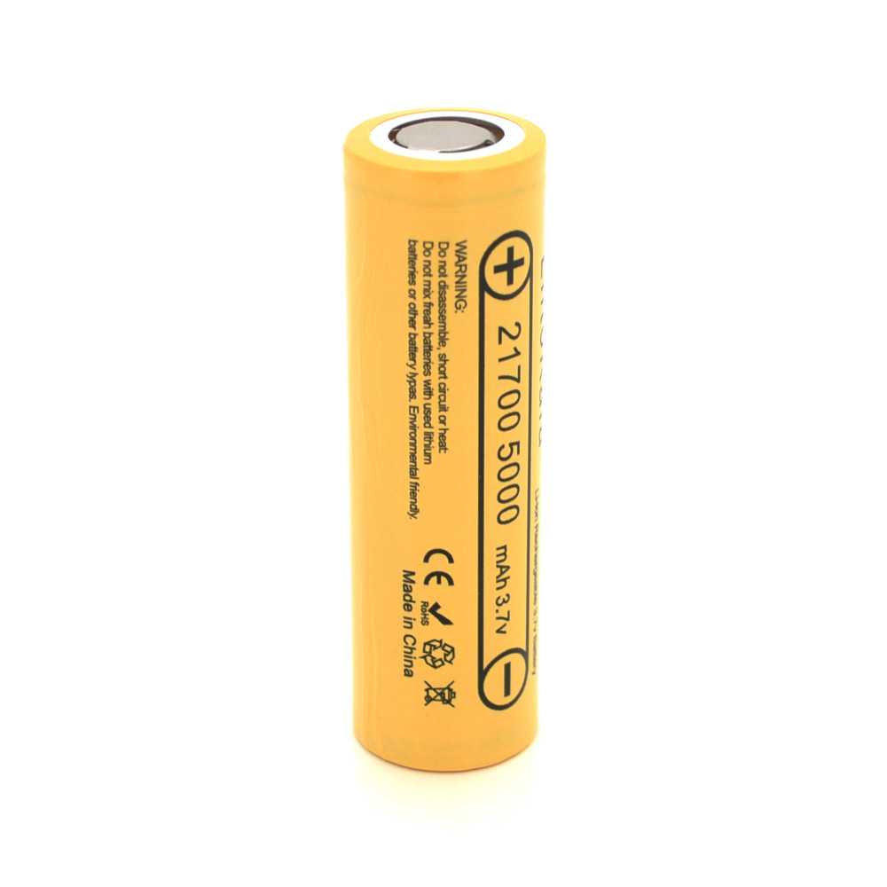 Акумулятор 21700 Li-Ion LiitoKala Lii-50E, 5000mah (4700-5100mah), 15A, 3.7V (2.5-4.2V), Yellow, PVC BOX