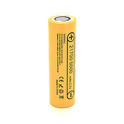 Акумулятор 21700 Li-Ion LiitoKala Lii-50E, 5000mah (4700-5100mah）, 15A, 3.7V (2.5-4.2V), Yellow, PVC BOX