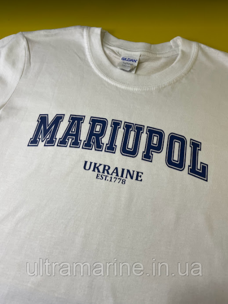 Футболка ЛЮКС з патріотичним принтом "Маріуполь" 100% бавовна