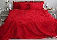 Постельное белье сатин красное евро размер PrimaTeks Комплект постельного белья Multistripe MST-14