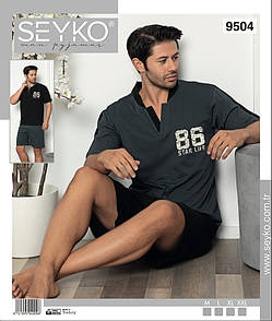 Піжама чоловіча бавовна шорти з футболкою Seyko Піжама чоловіча 9504 L