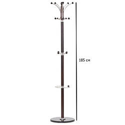 Підлогова вішалка з підставкою для парасольок W-13 з дерева кольору венге та натурального каменю в хол