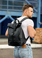 Стильні чоловічі якісні рюкзаки зі штучної шкіри для подорожей та навчання з відділенням під ноутбук