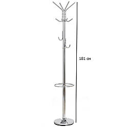 Вішалка для одягу з підставкою для парасольок W-24 із хромованої сталі в коридор