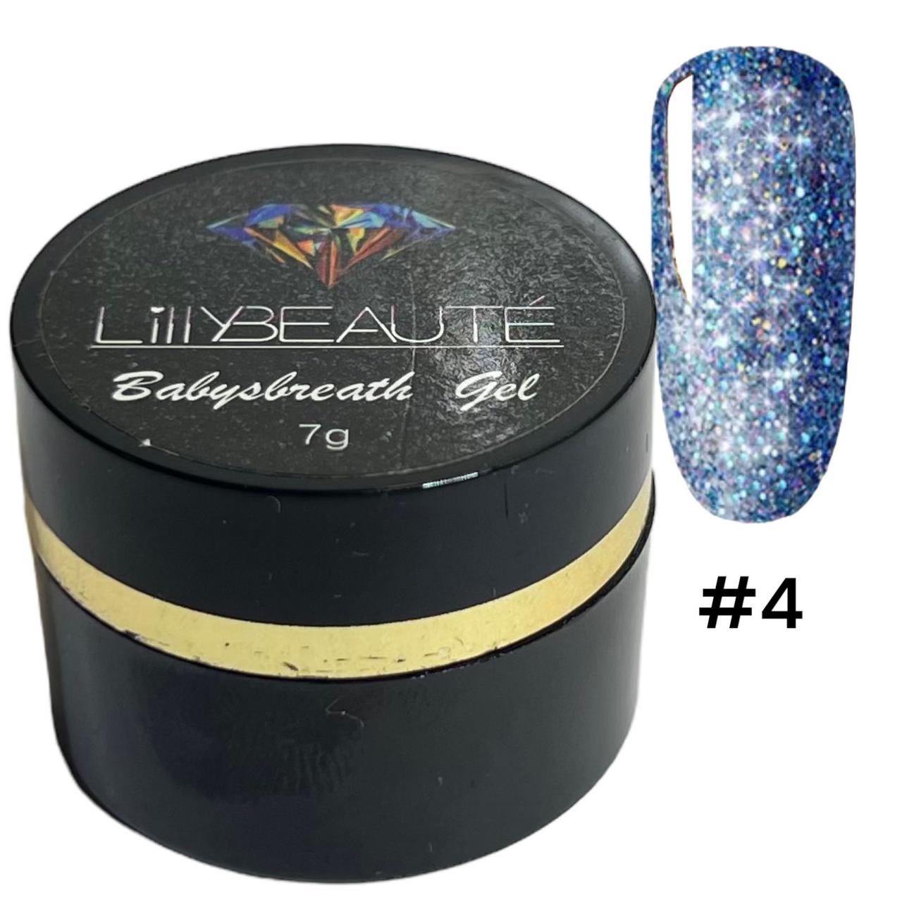 Гель з блискітками Lilly BabysBreath Gel №04, бузковий