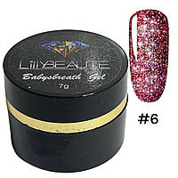 Гель с блестками Lilly Beaute BabysBreath Gel №06, красный