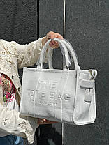 Жіноча сумка-шопер Marc Jacobs The Large Tote Bag White Leather сумка на кожен день на коротких ручках шкіра, фото 2