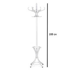 Біла дерев'яна вішалка W-30 з підставкою для парасольок в офіс