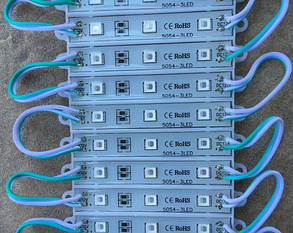 Світлодіодний модуль SMD 5054 3 світлодіода 120* зелений IP65 Код.58689, фото 4