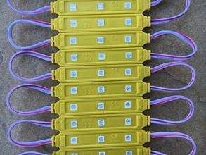Світлодіодний модуль SMD 5050 3 світлодіода 120* жовтий IP67 Код.58691, фото 3