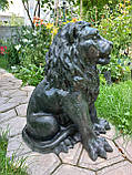Скульптура Лева для саду 60 см мармур, фото 2