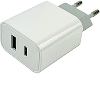 Зарядное устройство для телефона Mibrand MI-33 GaN 30W Travel Charger USB-A + USB-C White
