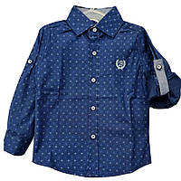 Дитяча синя сорочка для хлопчика 74-92 см Breeze