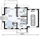 Проект вдома з гаражем для однієї машини MS143, фото 3