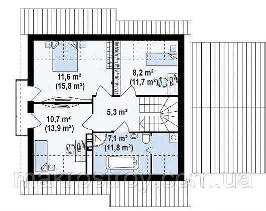 Проект дома c гаражом для одной машины MS143 - фото 4 - id-p327960489