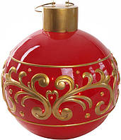 Новогодняя декоративная фигура "Елочный Шар" с LED-подсветкой 64см, красный с золотым | HomeDreams
