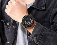 Годинник наручний чоловічий Skmei 1520AG захищений тактичний Black-Military Wristband, фото 4
