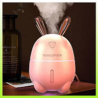 Аромадиффузор увлажнитель воздуха для дома с подсветкой в детскую Humidifier rabbit Компактный увлажнитель Розовый