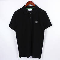 Чоловіча футболка поло (з коміром) Stone Island, колір чорний