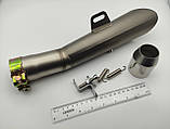Глушник - прямоток універсальний 355мм кольору титан для мотоцикла (скутера), фото 2