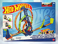 Трек Хот Вілс Потрійна петля Hot Wheels Track Builder Unlimited Triple Loop Kit GLC96 HMX37