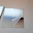 Наклейка на стіну дзеркальна акрил плитка 15 x 15 срібло набір 10 штук декор  8693, фото 4
