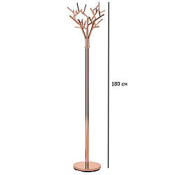 Металева вішалка тип дерева W-57 мідного кольору в спальню