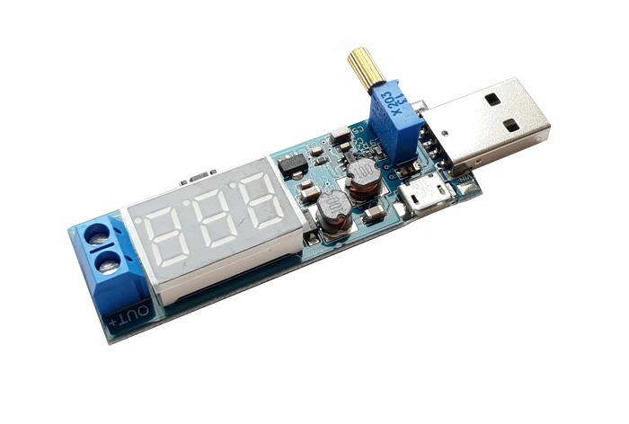 Преобразователь DC-DC вход USB повышающий/понижающий с индикацией ...