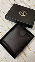 Мужской кошелек-портмоне из натуральной кожи Н.T. 539-2 темный коричневый