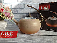 Чайник 3 л с антипригарн.покрытием, ручка серп, индукция, OMS Collection (Турция), арт.8211-XL крем