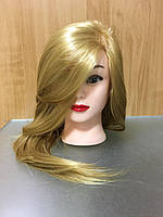 ХІТ Дня: Учебная голова-манекен с искусственными термо-волосами 518-27, светло русая !