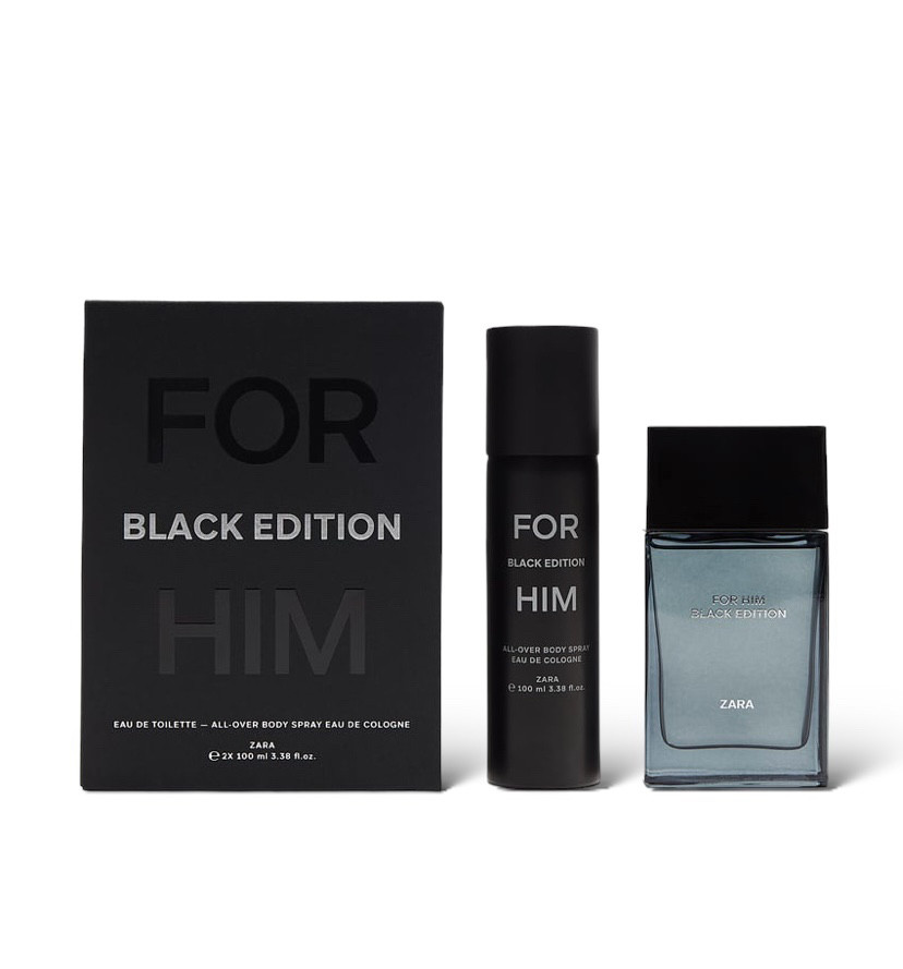 Оригинал ZARA FOR HIM BLACK EDITION + ALL-OVER SPRAY 2*100мл для мужчин - фото 1 - id-p1893659082