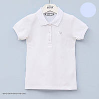Белая футболка поло на девочку 122-164 Ванекс Wanex