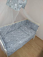 Дитяча постільна білизна в ліжечко 9 предметів із подушками/ Бортиками в ліжечко/Захист у манеж