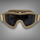 🔥 Тактична маска-окуляри "Attack" (Койот) з поляризацією, стрілецькі, балістичні, військові, фото 2