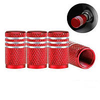 Ковпачки на ніпель Alitek 3Stripes Red/Silver (4 шт.)