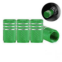Захисні ковпачки на ніпель для автомобіля Alitek 3Stripes Green/Silver (4 шт.)