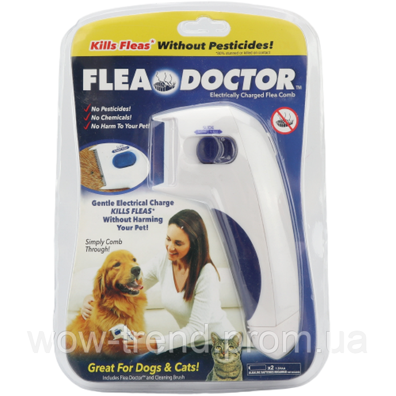 Электрическая расческа от блох животным Flea Doctor для собак и кошек - фото 2 - id-p1892461715